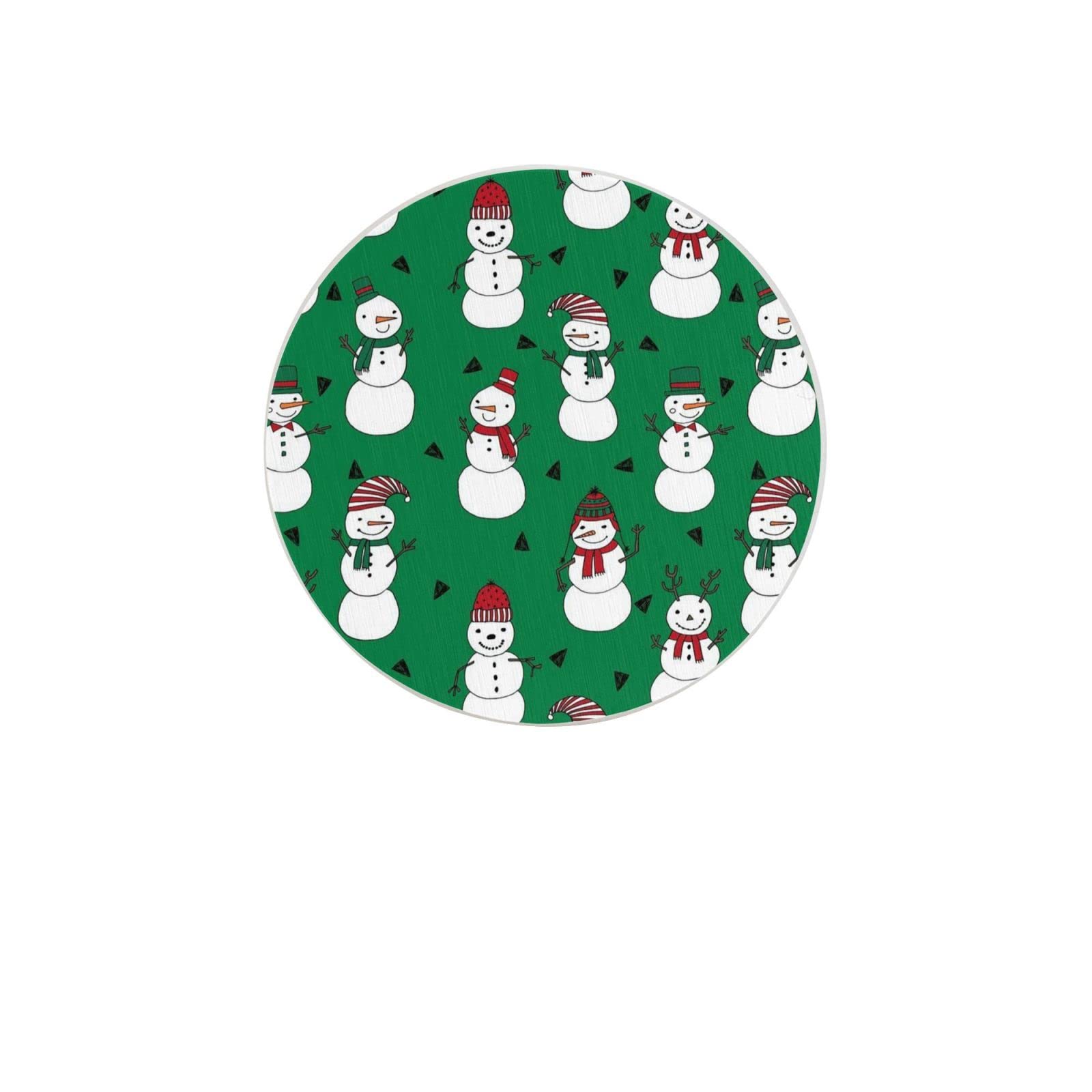 Christmas Snowman Four Pieces Coaster Heat-Resistant Reusable Saucers for Drinks Wine Glasses Plants Cups Mugs