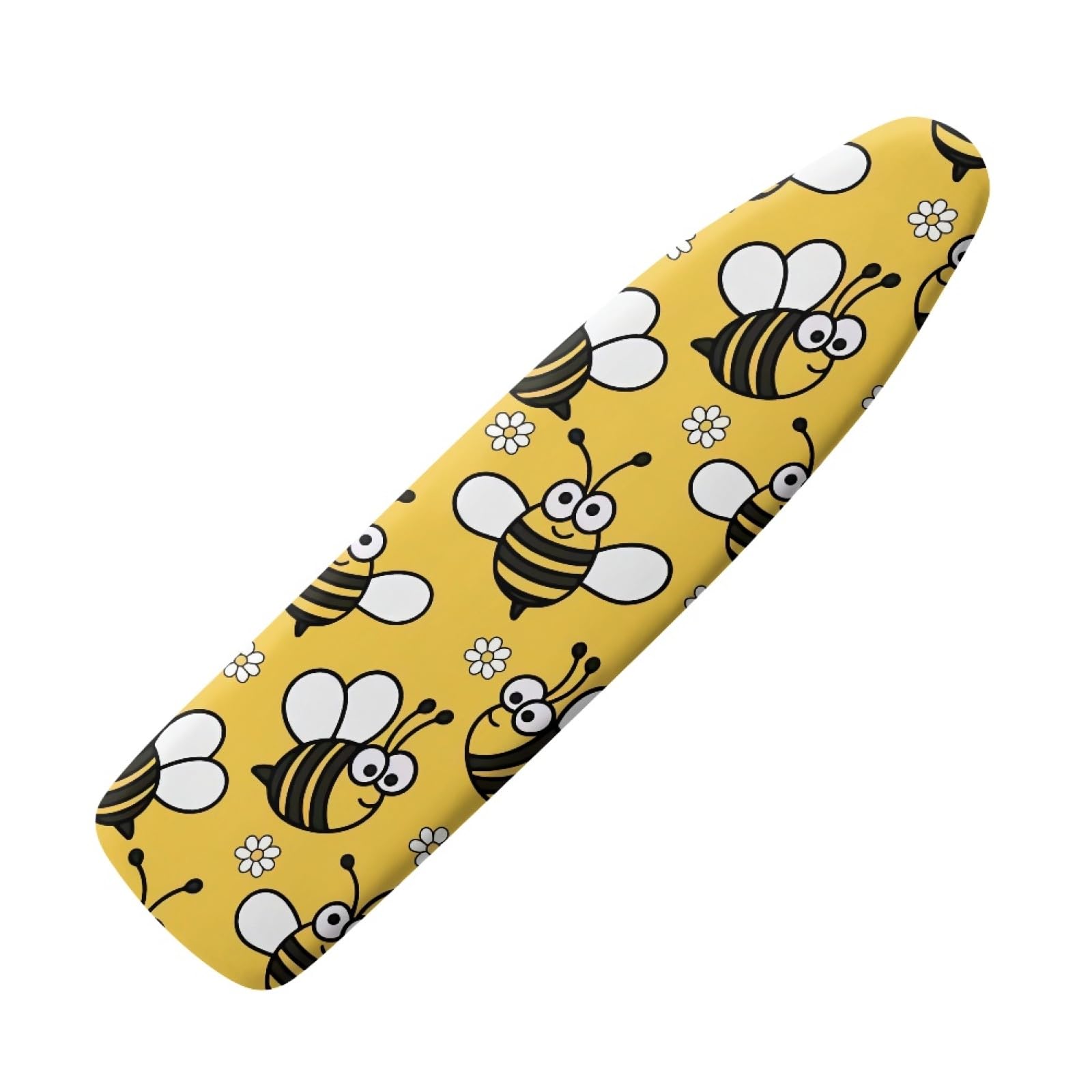 Wanyint Bee Print Ironing Board Cover Universal Stretchy Stain Reisstant Cover for Ironing Board with Adjustable Straps Ironing Board Accessories