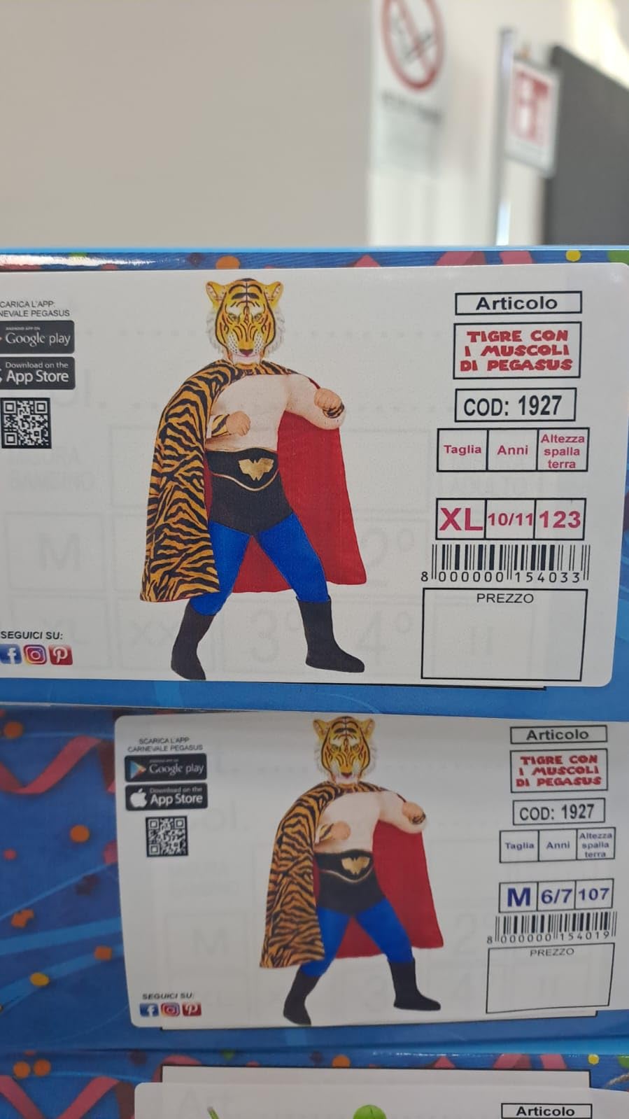PEGASUS Costume da Tigre con Muscoli Carnevale