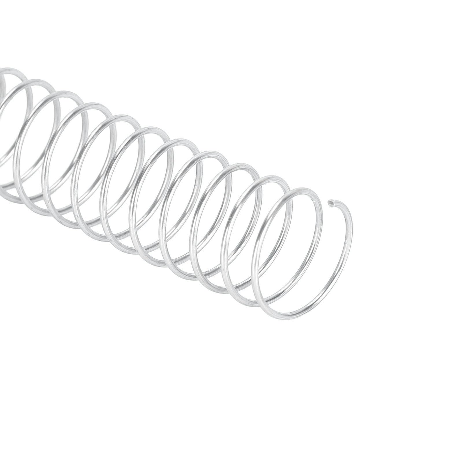 100 Stück Spiralbindespule, 19 mm Durchmesser, 48 Zähne Kammbinderücken, 170 Blatt Kapazität für A4-Papier, 4:1 Pitch Set Kit mit 360-Grad-Drehung für Bürodokumente, Präsentationen (Silber)