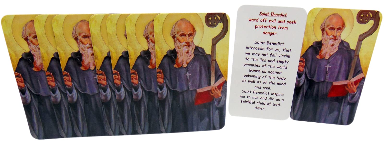 Westmon WorksSt Benedict Holy Card Bulk Pack with Patron Saint Protection From Evil Prayer, Set of 10