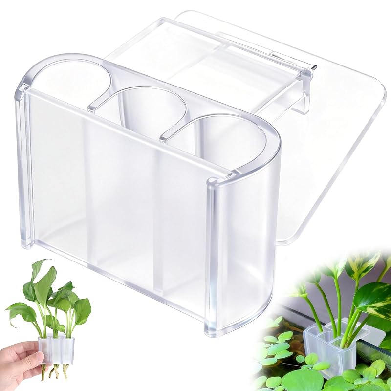 Suporte para Plantas Aquáticas com 3 Furos para Aquário sogiv Transparente, 1 unidade