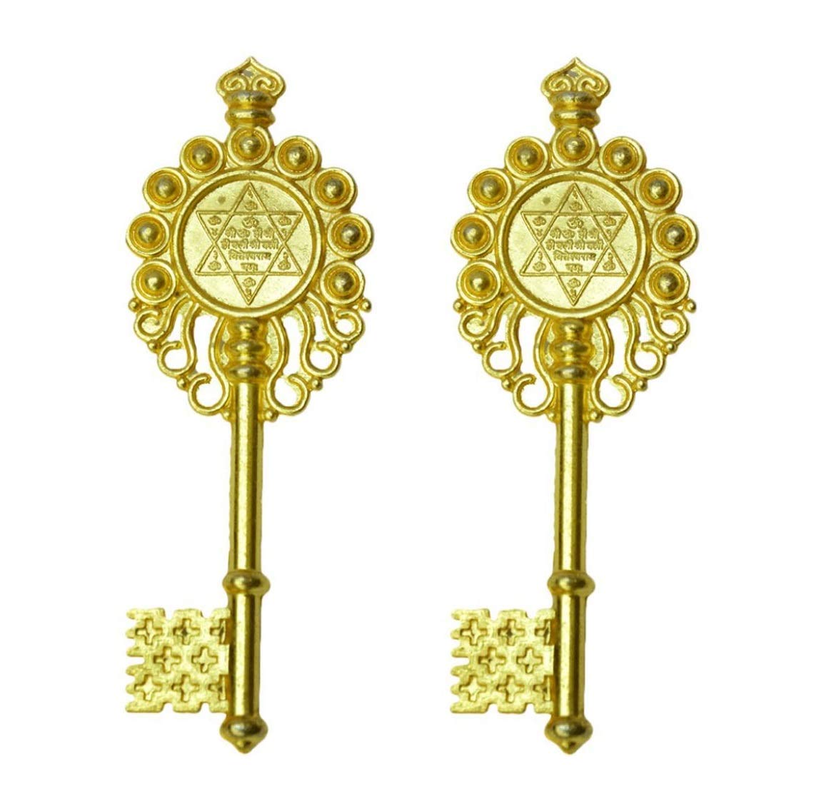 BANSIGOODS Vastu Fengshui Kuber Kunji Key Golden for Money Decorative Showpiece - 10 cm (Brass, Aluminium, Gold)