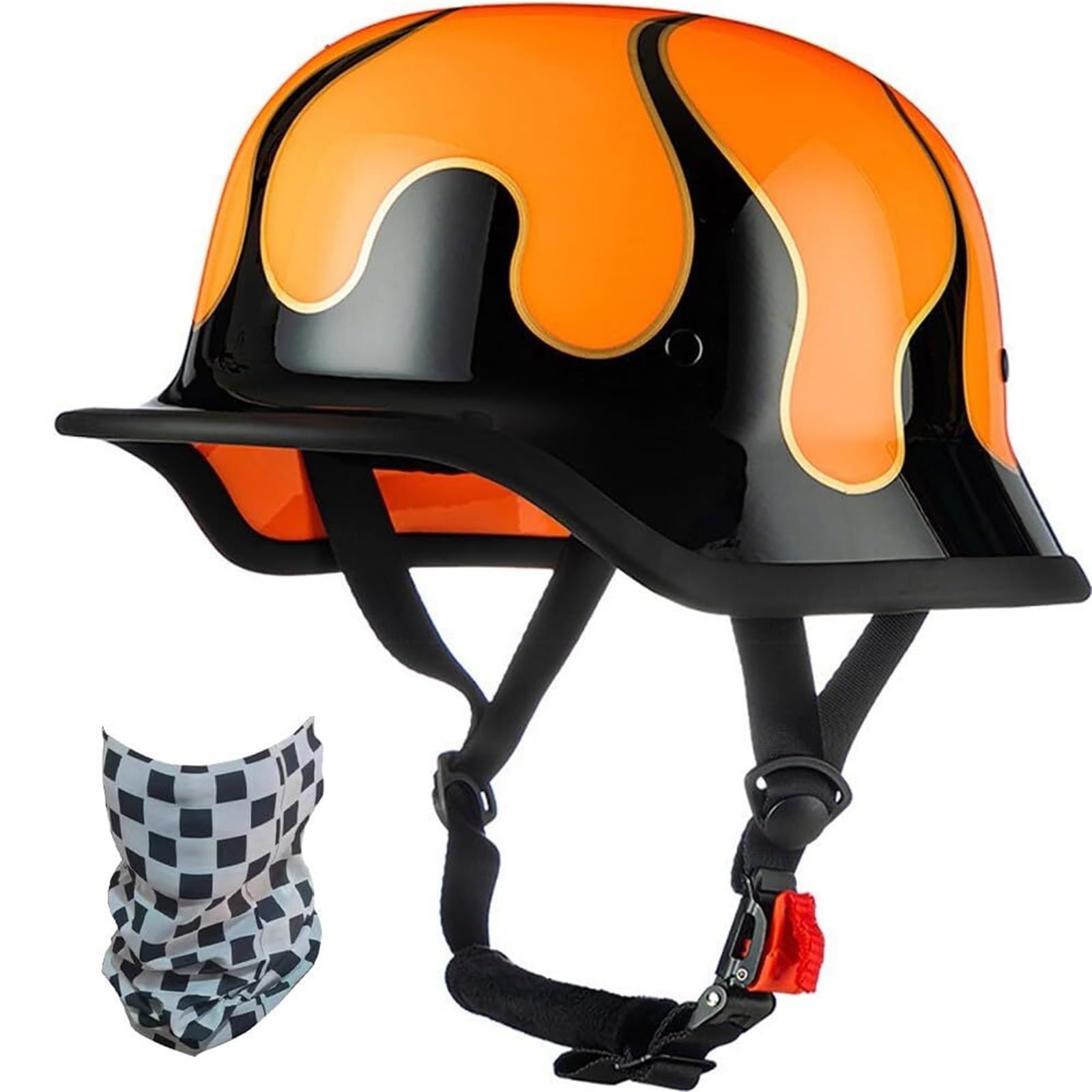 Phantom Mini Kask Motocyklowy Otwarty Certyfikat Atest ECE 22.06 Dopuszczony do Ruchu Skorupa ABS Szybkie Zapięcie Cruise Bobber z Kominiarką Skuter Chopper