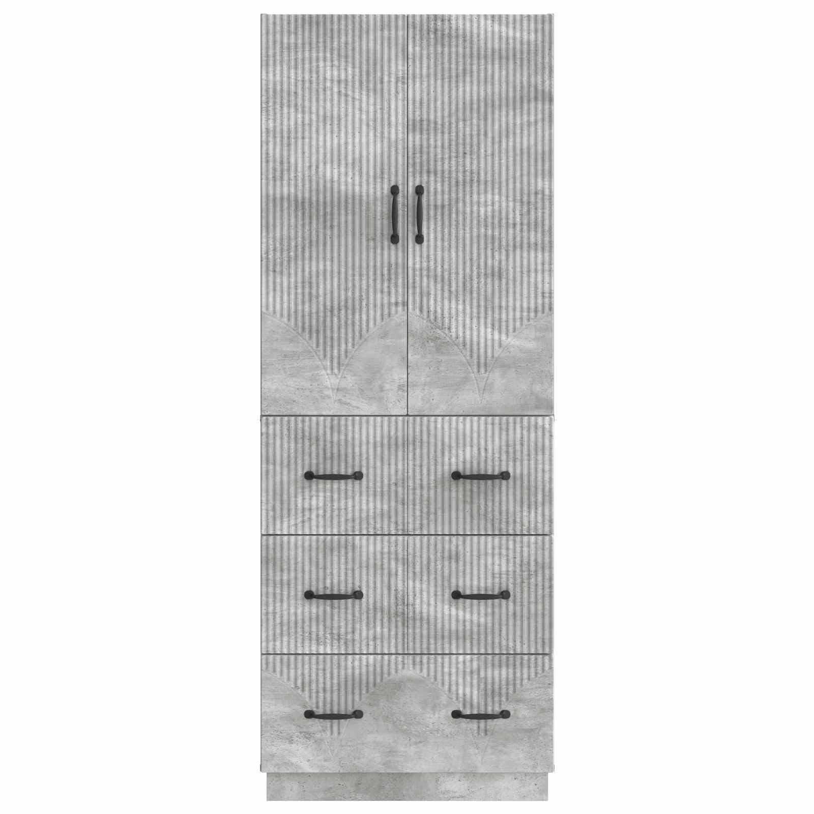 Set di Armadi 2 Pezzi 66 x 34,5 x 87 cm Legno Ingegnerizzato Grigio Cemento