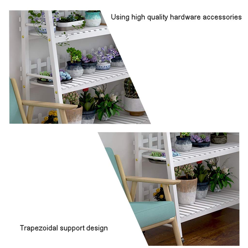Mardatt Supporto per piante per interni ed esterni, 3 ripiani, 7 scaletta in vaso, supporto per piante da tavolo, finestra, scaffale per piante in legno, supporto per vasi multipli per balcone
