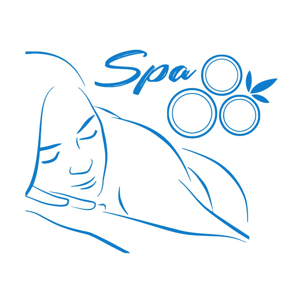 Spa Beauty Salon Spa Beauty Spa Health Wall Decals PVC 36x44.5cm Removable Without Leaving Glue Small Blue — image 1