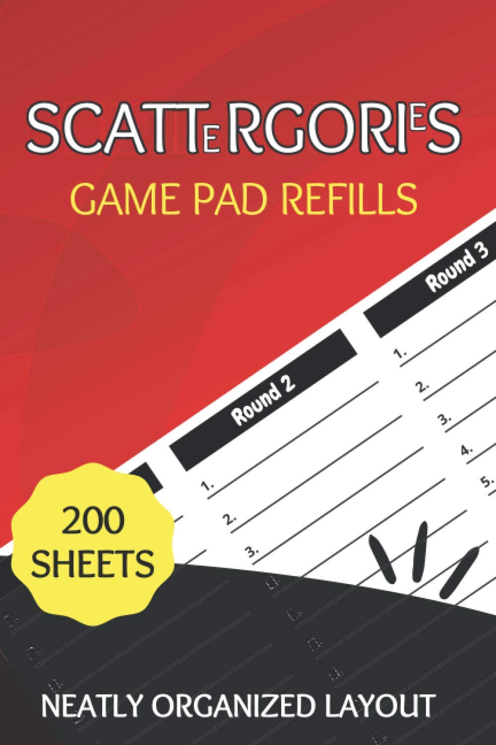 Scattergories Game Pad Refill: 200 Sheets for Playing Scattergories - Score Game Record Book - Handy Size