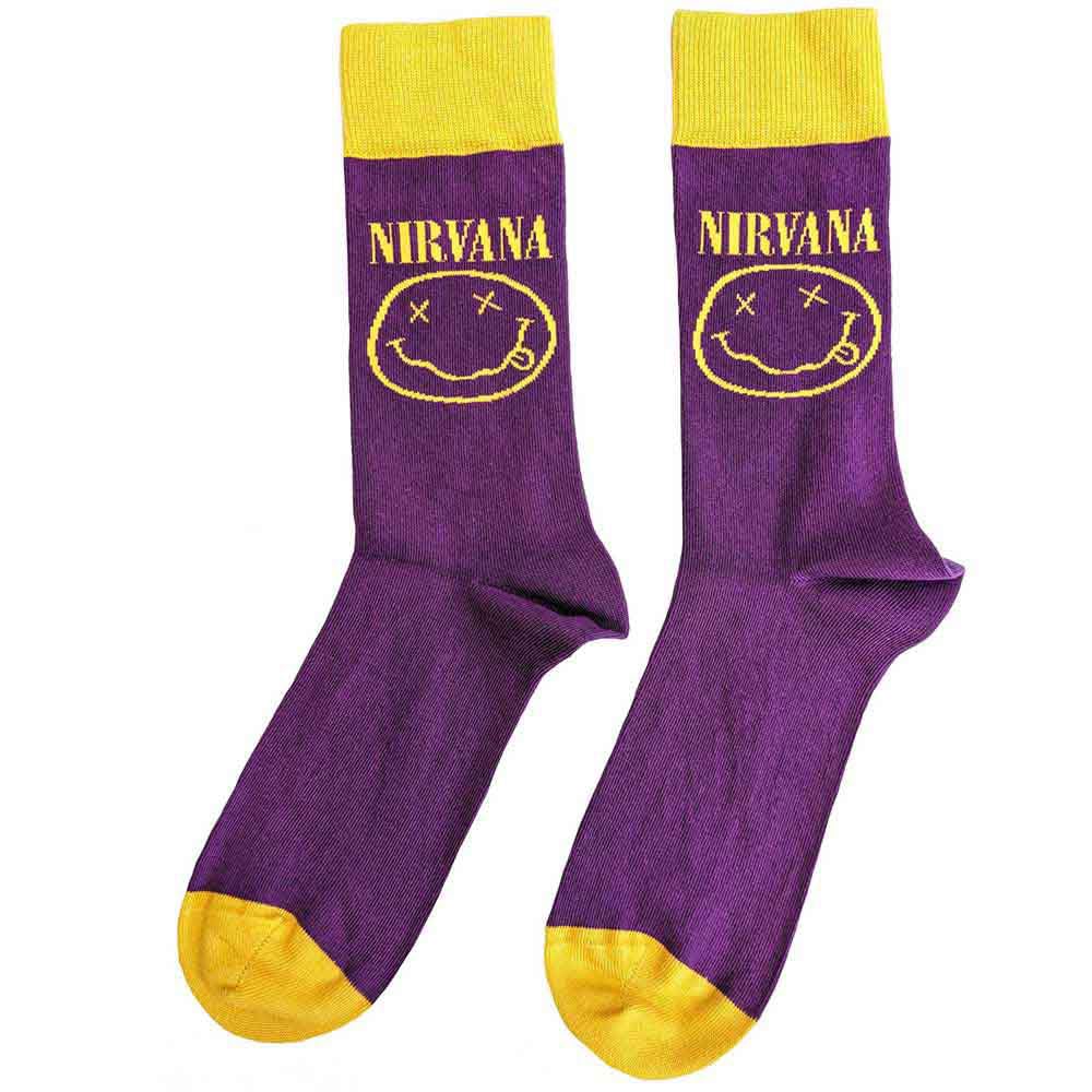 Paradiso Clothing Women's Yellow Nirvana Grunge Face Ankle Socks