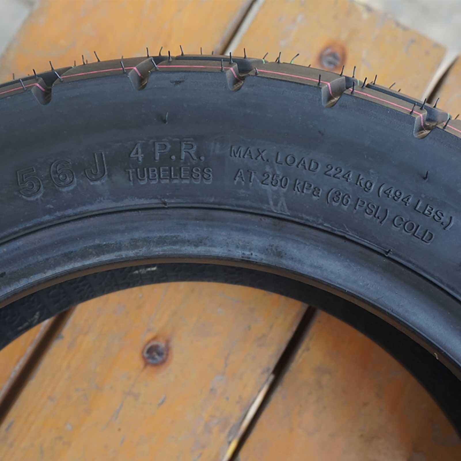 100/90-10 Opona Motocyklowa 56J 62 Load, Bez Wewnętrznej Rury, Odporna na Przebicia i Wybuchy, Wzór Blokowy o Wysokiej Przyczepności, do Przedniego i Tylnego Koła