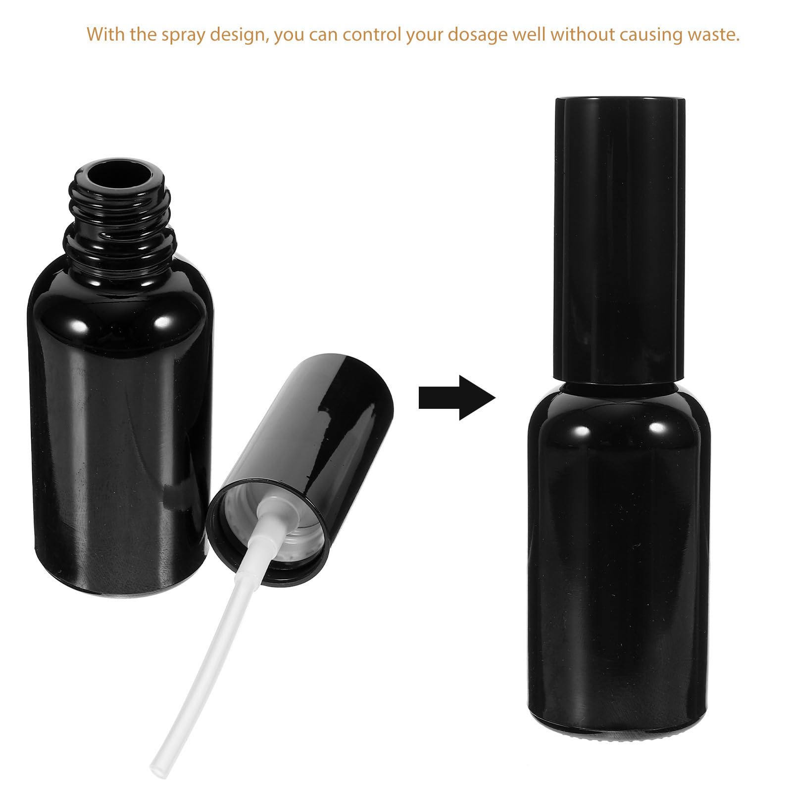 12 Piezas Botella Atomizador de Aceite Esencial Frasco de Perfume de Vidrio 30ml Negro 12 Piezas, Control de Dosis, para Perfume y Aceites Esenciales, Viaje y Cosmética
