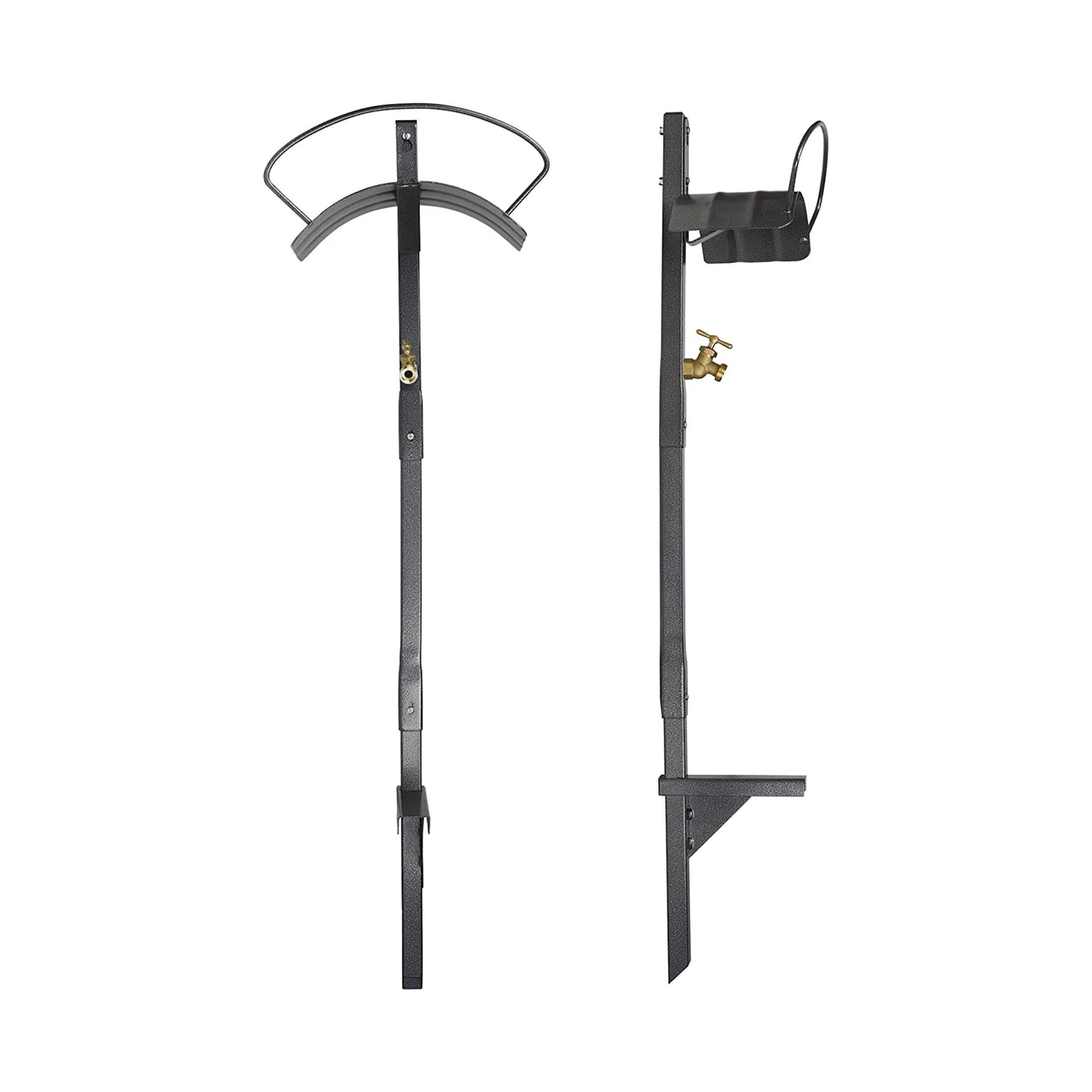 Free-Standing Hose Hanger with Spigot, IHCF-3KDS - Durable Hose Stand for Keeping It Elevated - Convenient Garden Accessory - Rust-Resistant - Anti-Kink Design - Easy Installation