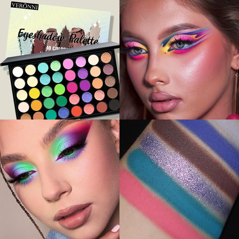 All‑in‑One Makeup Set,40 Colors Eyeshadow Palette,6 Lip Gloss,8Pcs Brushes，Set B image 5