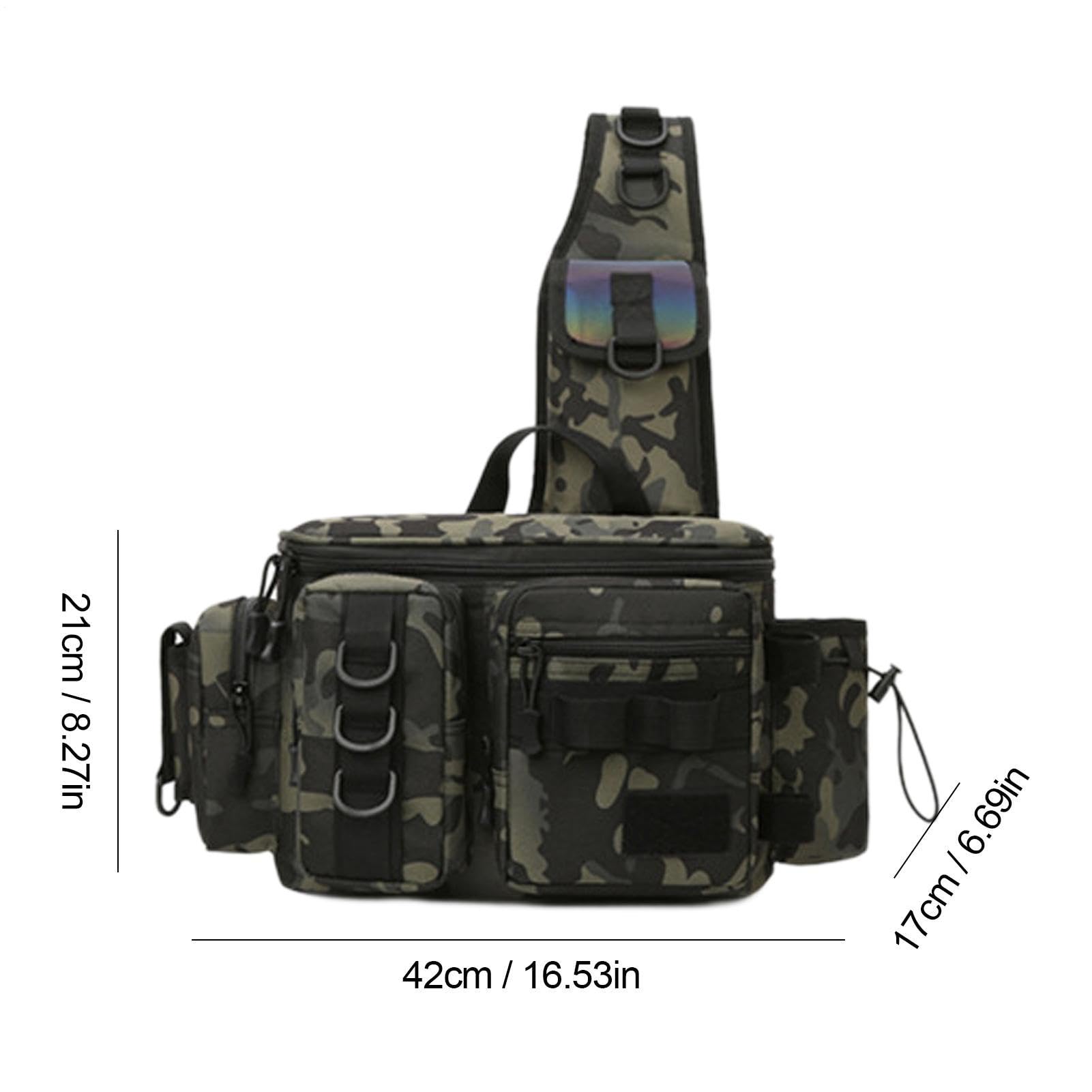 Torba wędkarska Fanny Pack, uchwyt na wędkę, torba wędkarska, torba na | na kemping, polowanie, wędkowanie na świeżym powietrzu, duży., G, Patrz opis