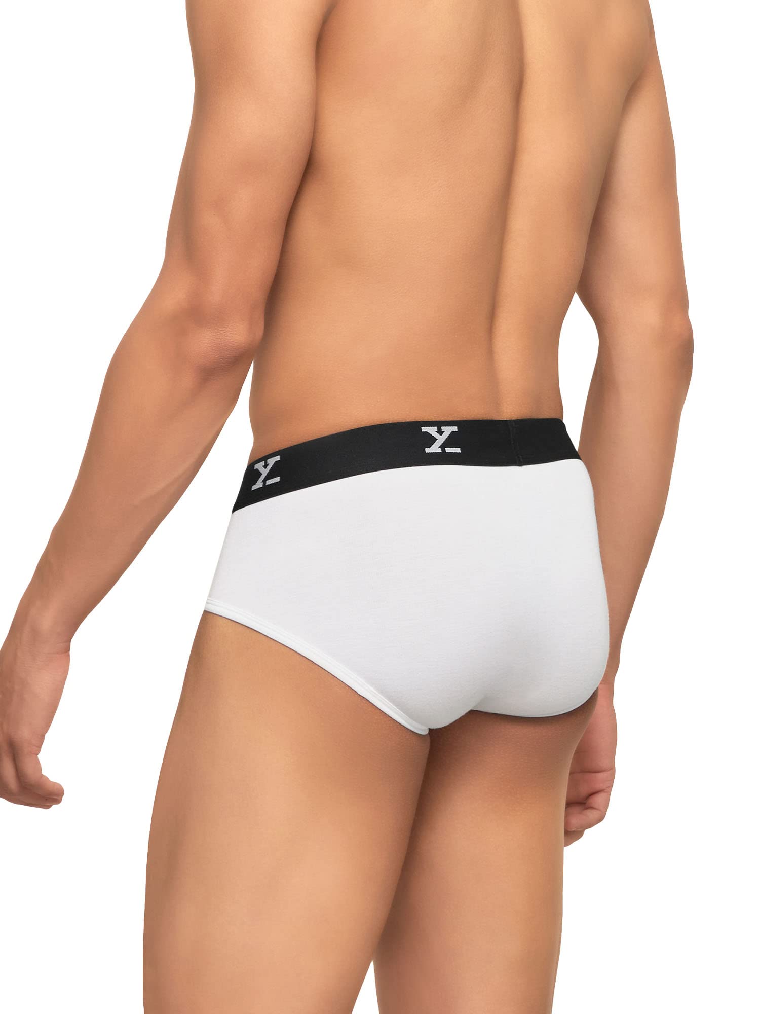 XY XX Men's Ace Micromodal Regular Fit Solid Antimicrobial Briefs with No Marks Waistband (Pack of 3)