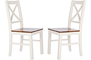 Safavieh Home Collection Akash White and Natural X-Back Dining Chair (Set of 2)