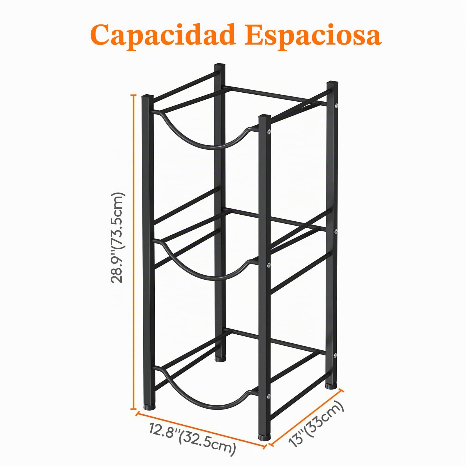 Lifewit Porta Garrafa de Agua de 22L, Soporte para Botellas de Agua de 3 Niveles, Organizador de Almacenamiento de Agua para Hogar, Sala de Estar u Oficina, Negro