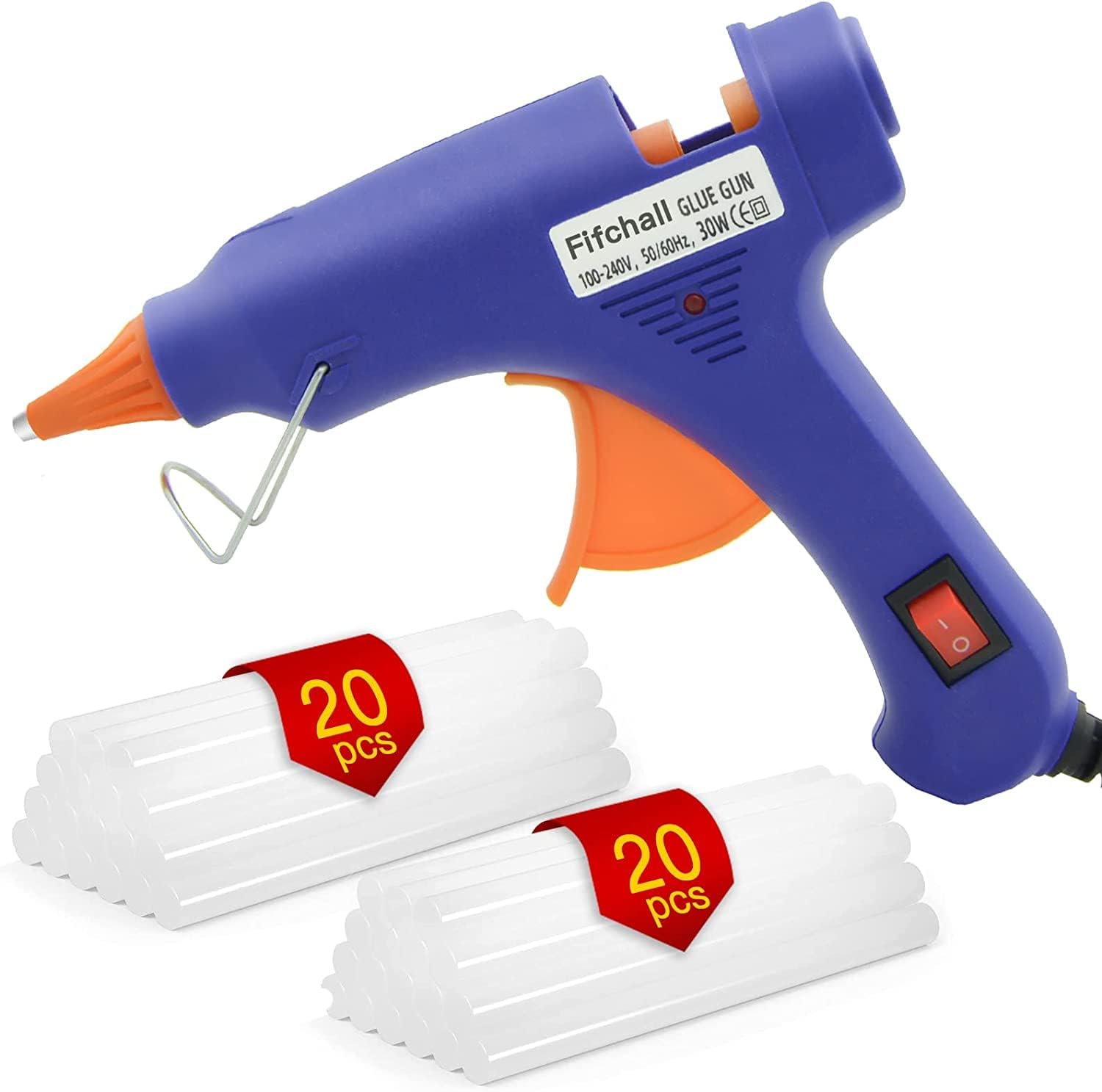Glue Gun, Hot Glue Gun with 40pcs Melt Glue Sticks, Mini Hot Glue Guns
