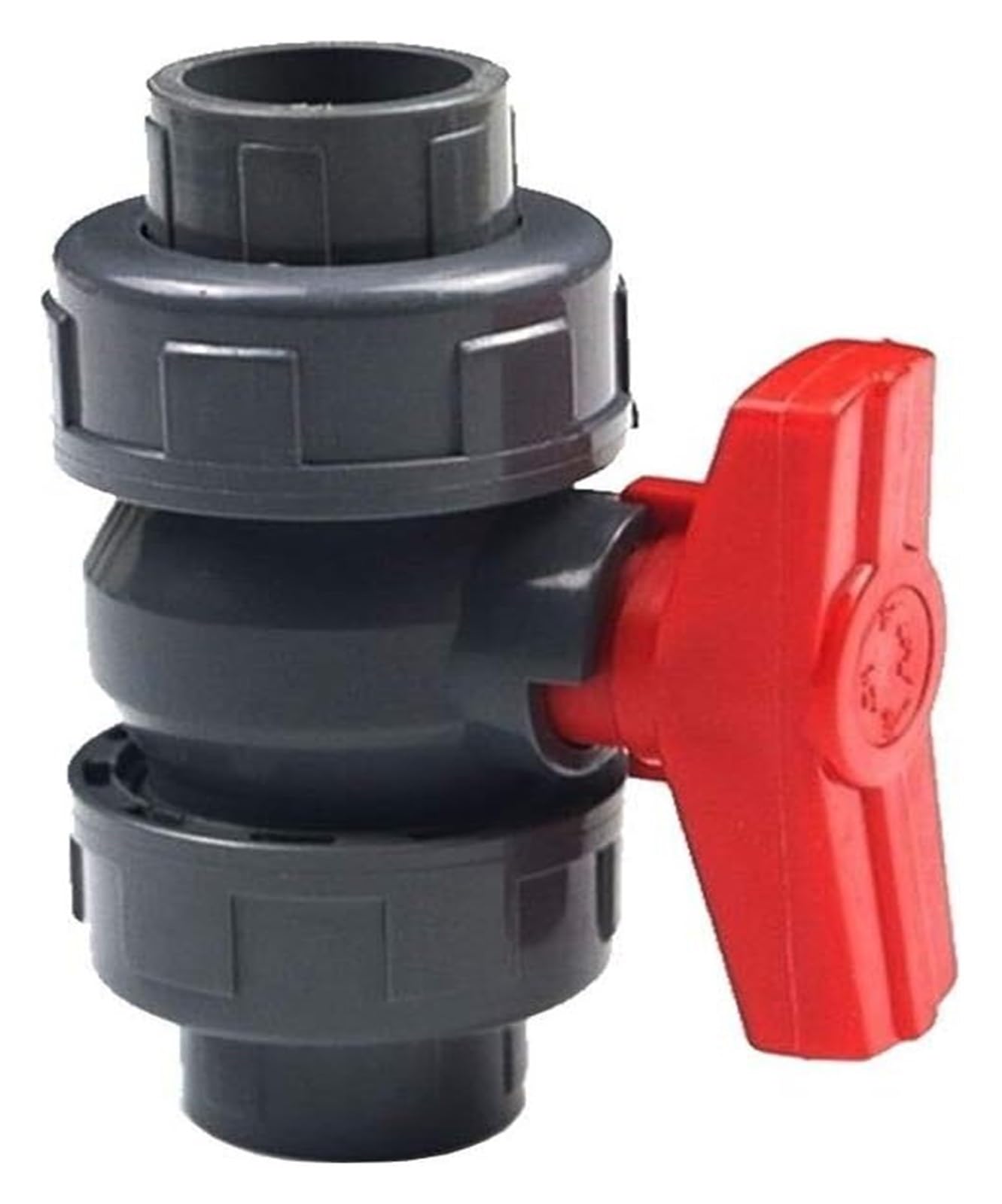 Zawór kulowy z gniazdem rurowym z PVC Zawór kulowy z podwójnym złączem PVC 20-50 mm do akwarium i nawadniania(Black,40mm)