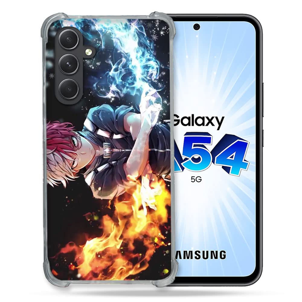 Cokitec Reinforced Tempered Glass Case for Samsung Galaxy A54 5G Manga My Hero Academia Shoto