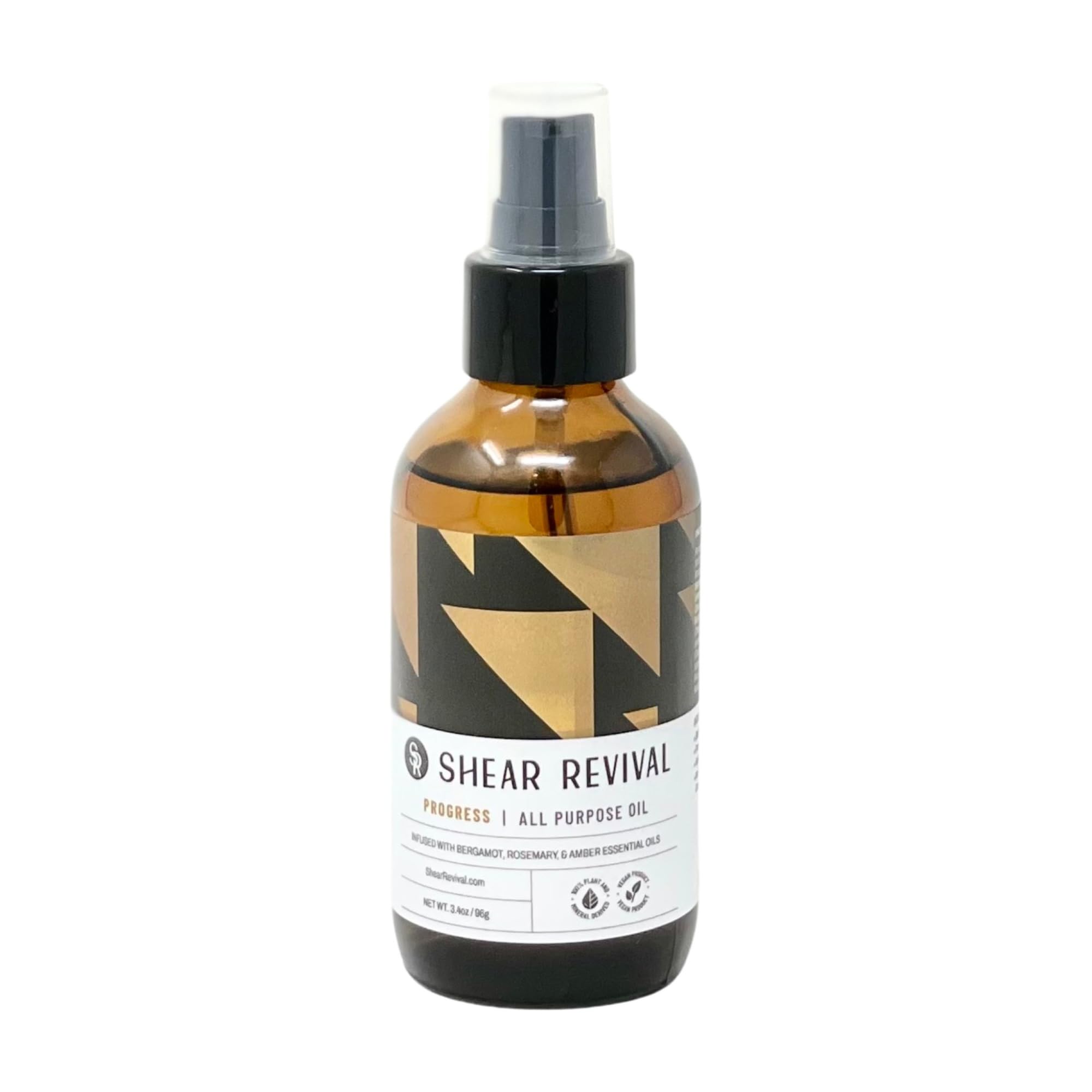 Shear Revival Progress All Purpose Oil - Multi-Use Grooming Oil for Hair Beard & Skin - Lightweight, Vegan & Nourishing Formula - 96g