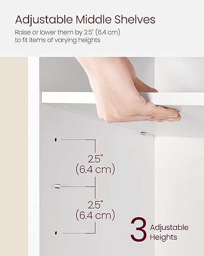 Vista 3 de VASAGLE Shoe Bench with Cushion, Shoe Storage Bench with 6 Compartments and 3 Adjustable Shelves, Entryway Bench with Padded Seat, for Bedroom