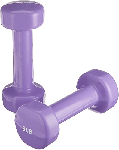 Miniatura 4 de Sammons Preston Mancuernas de hierro recubiertas de vinilo, 7 libras, par, pesas suaves de fácil agarre para entrenamiento de fuerza, tonificación