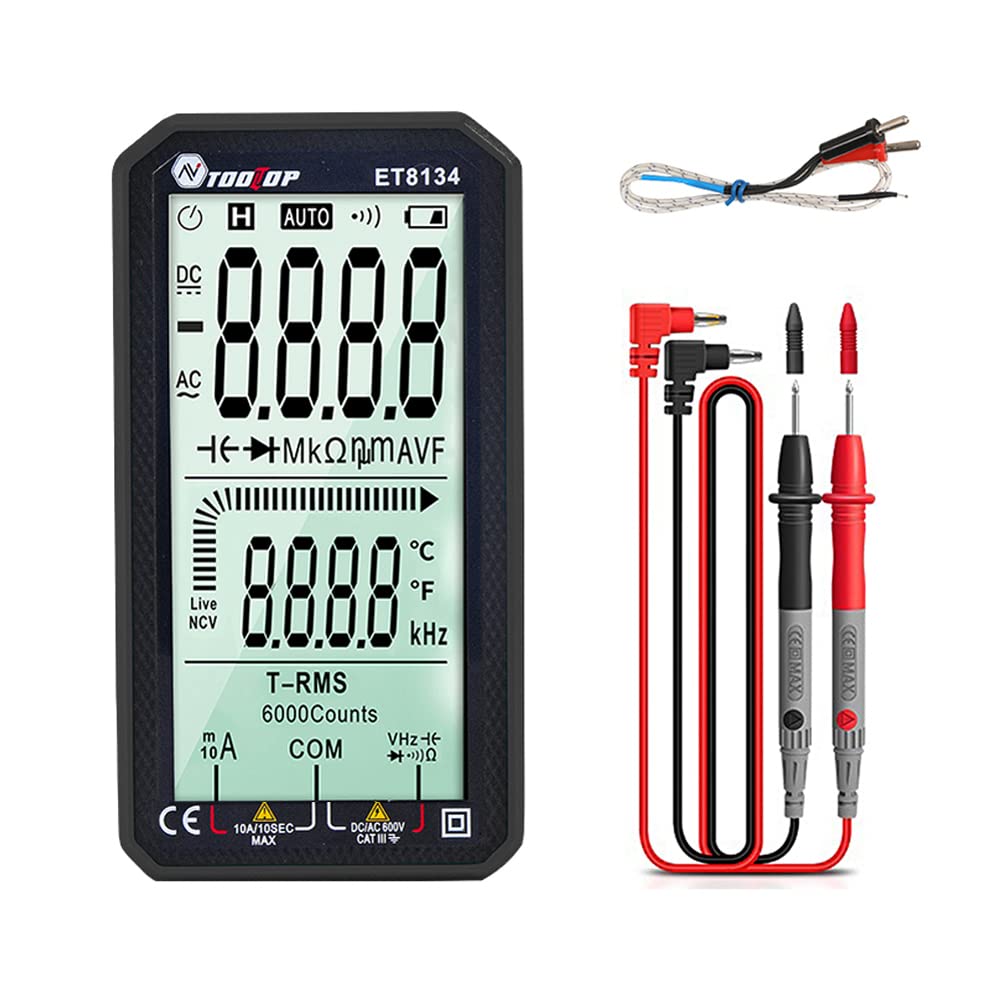 AC Voltage Current Measurement,SIUKE ET8134 Portable 4.7 Inch LCD Screen Multimeter Direct Current Voltage Current AC Voltage Current Measurement Capacitance Resistance Measuring Multifunction Multim