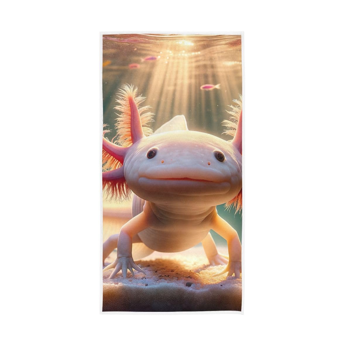 LSRCPD Axolotl Underwater Hand Towel, Soft Towels for Hand, Face, Hair, Yoga, Kitchen, Bath 15 x 30 Inches