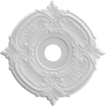 Ekena Millwork CMP22AT Attica Thermoformed PVC Ceiling Medallion Fits Canopies up to 7 3/4", 22"OD x 3 1/2"ID x 1"P