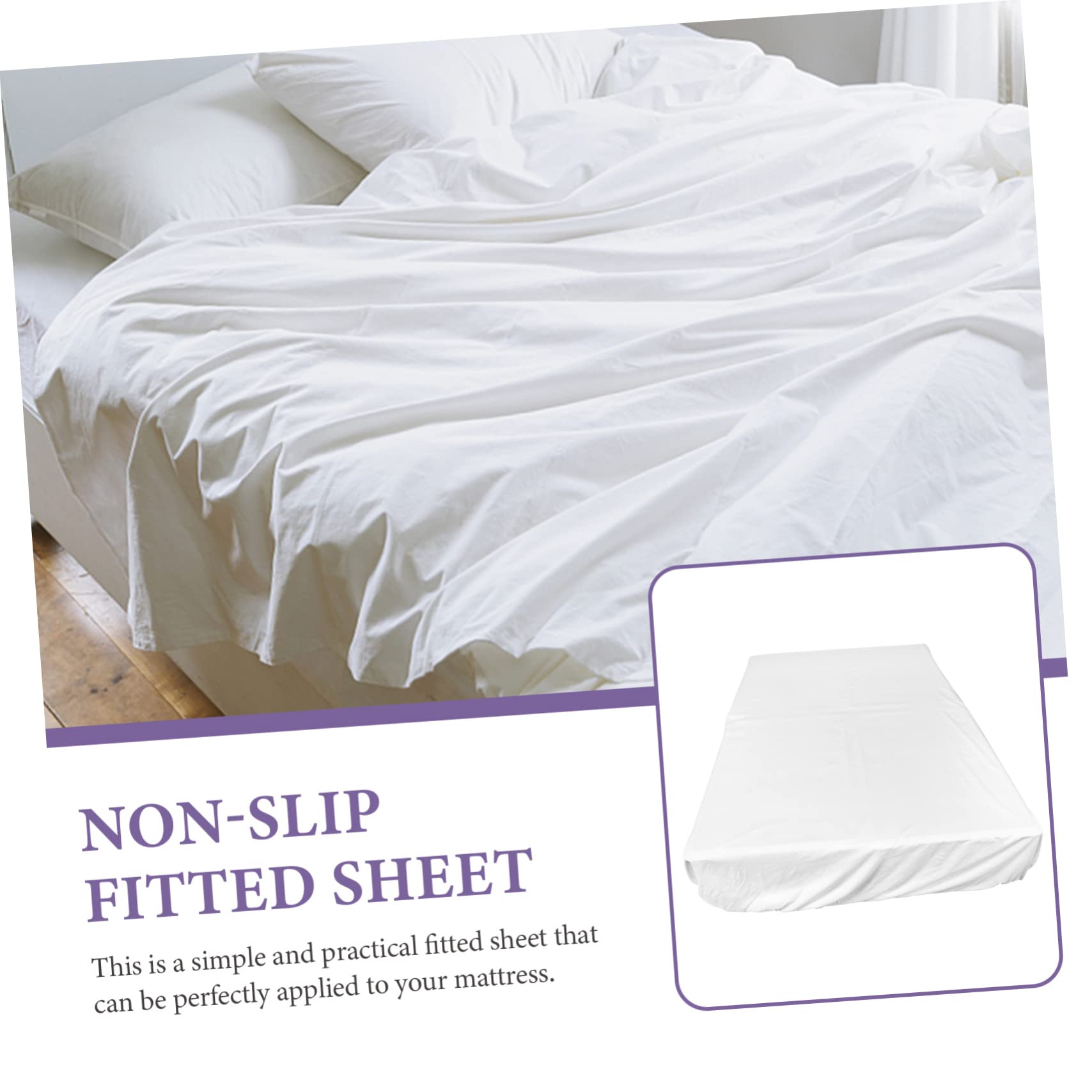 Funda de Colchón de Algodón de Color Cómoda Hogar Sábana Bajera de Algodón para Cama Individual Protección de Colchón