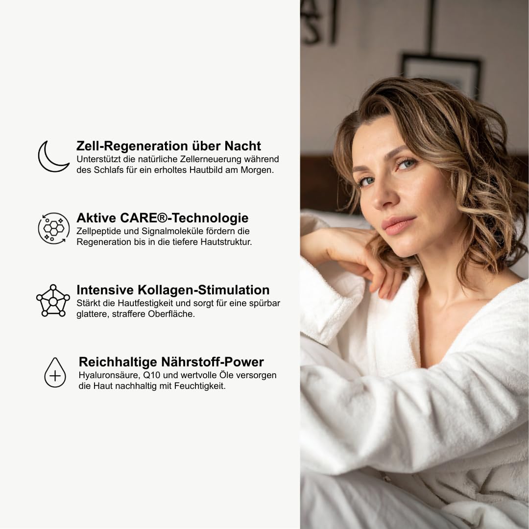 Cellusana® Nachtcreme – Regenerierende Anti-Aging Nachtpflege mit Zellpeptiden & Hyaluron – Fördert Hauterneuerung & Zellregeneration – 50ml Made in Germany