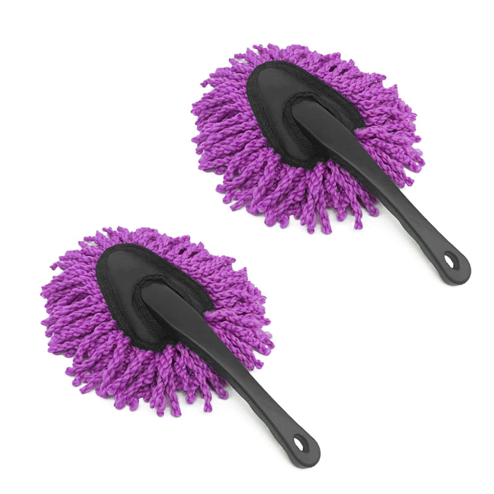 2 PCS Microfiber Car Duster Brush, Soft Scratch Free Dashboard Cleaning Brush, Car Removable Wax Brush, Universal Car Inside Outside Detail Brush, Car Vents Computer Home Cleaning Tool (Purple)