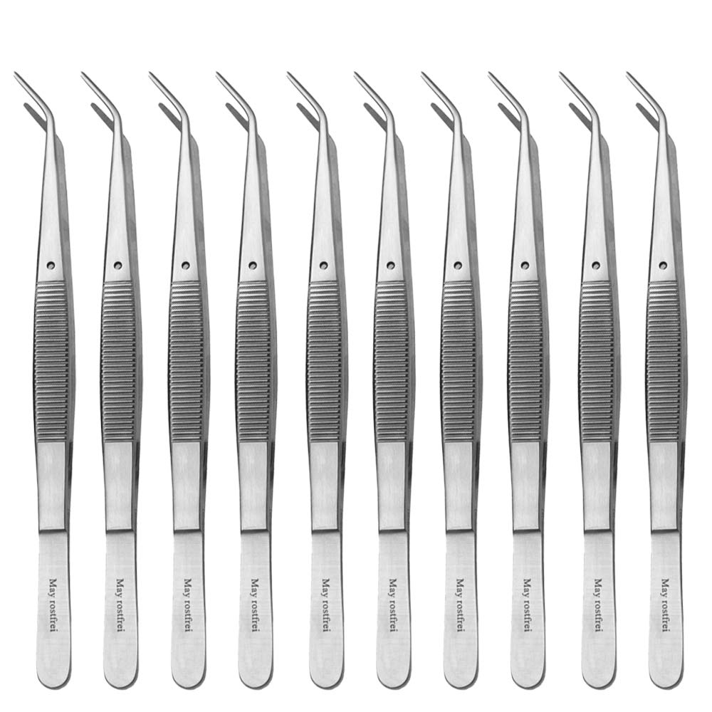 May- Pince à épiler Universelle 13 Cm – Pince à épiler – Pointe Droite – Pointe Ronde – Intérieur En Acier Inoxydable