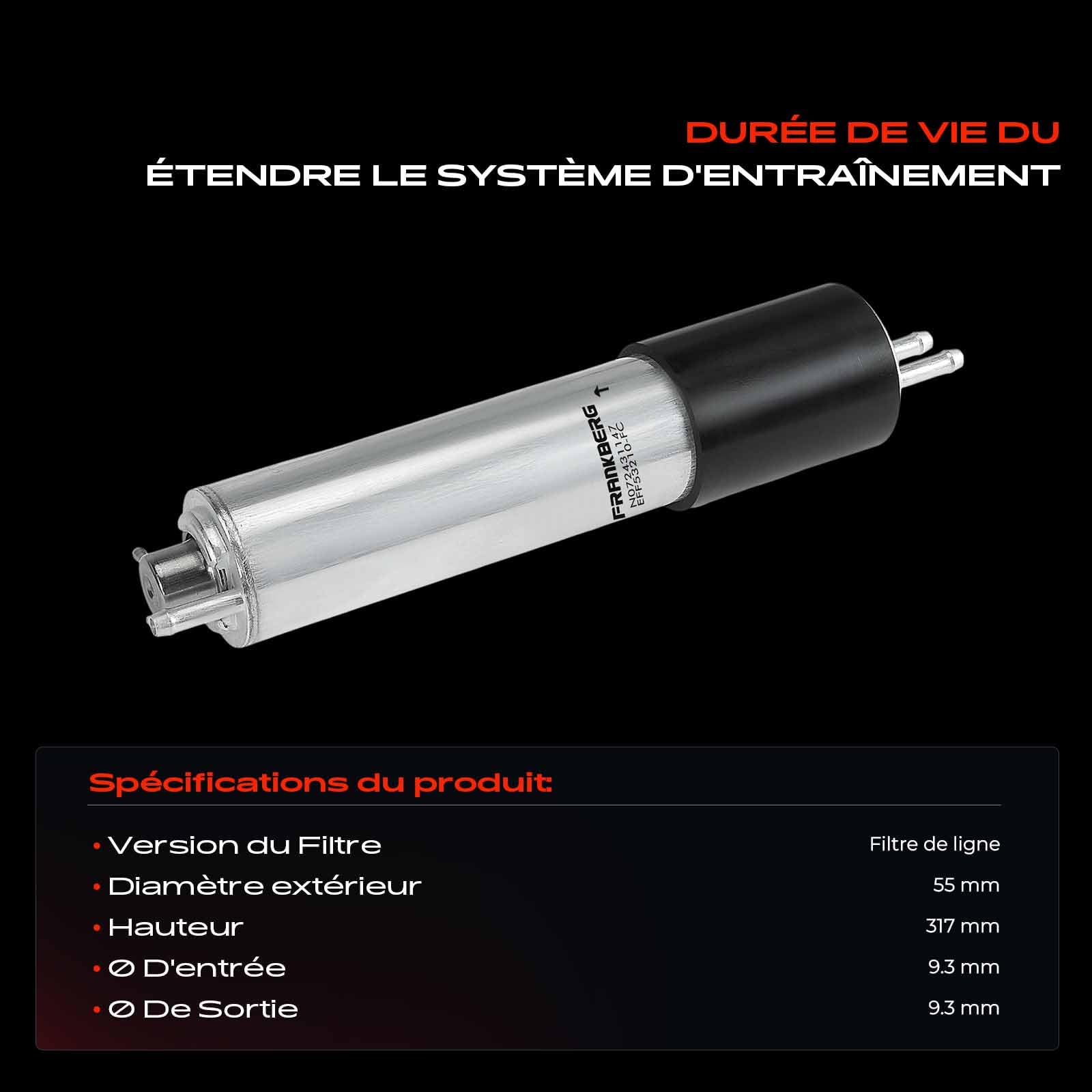 Frankberg Filtre à carburant, filtre à essence KL149