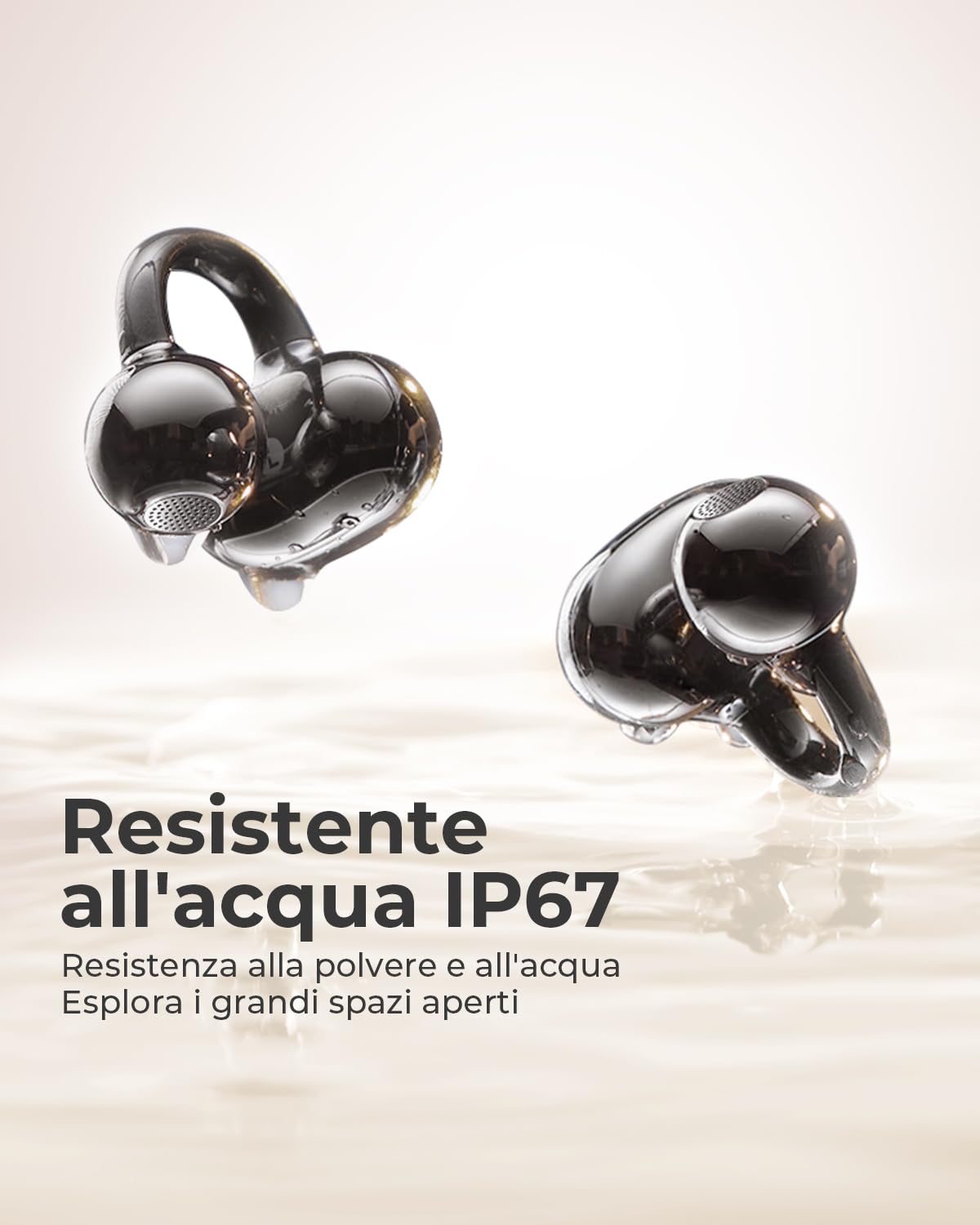 SANAG S6SUltra Auricolari Open Ear, Cuffie Clip on, Comfort e Vestibilità Stabile, Bluetooth 6.0, Bassi Profondi, IP67, 42H di Autonomia, Chiamate AI, App Personalizzata, Ideali per Sport e Lavoro