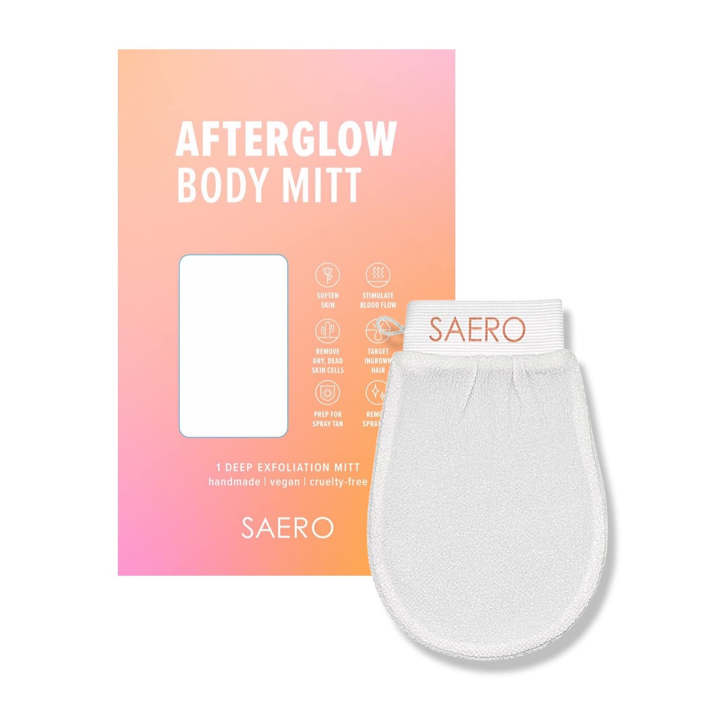 SAERO Korean Exfoliating Mitt (1 Piece) Shower Glove to Exfoliate Dry