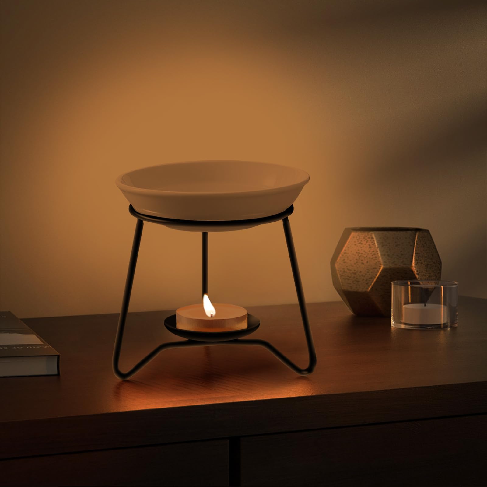 Schmelzwärmer Aromatherapie Diffusor Ofen Entspannende Deko(Black)