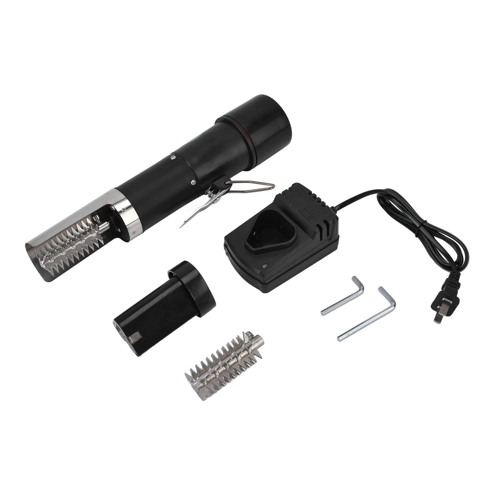 Atyhao Electric Fish Scaler, Handheld Design Fish Scaler 6 Cutter Fish Scale Remover Fish Scraper Fish with Rechargeable Battery (US Plug 100‑240V)