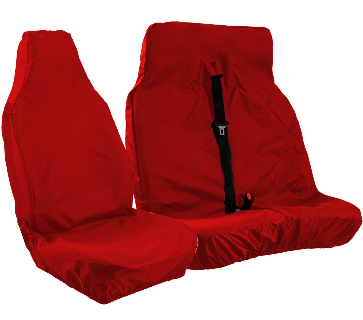 Coprisedili Auto Anteriori Impermeabili – Universali – Colore Rosso – Compatibili Con Airbag – Facili Da Pulire – Prodotto Nel Regno Unito - 2