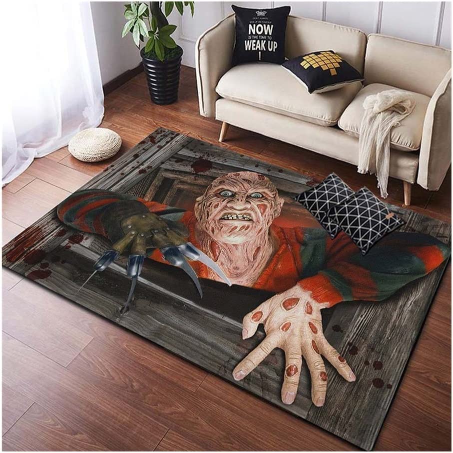 TONATO Alfombras de área Personajes de películas de Terror Halloween House House Alfombras de la Sala de Estar Decoración de la Sala Mats de la Sala de Estar,160 * 200cm