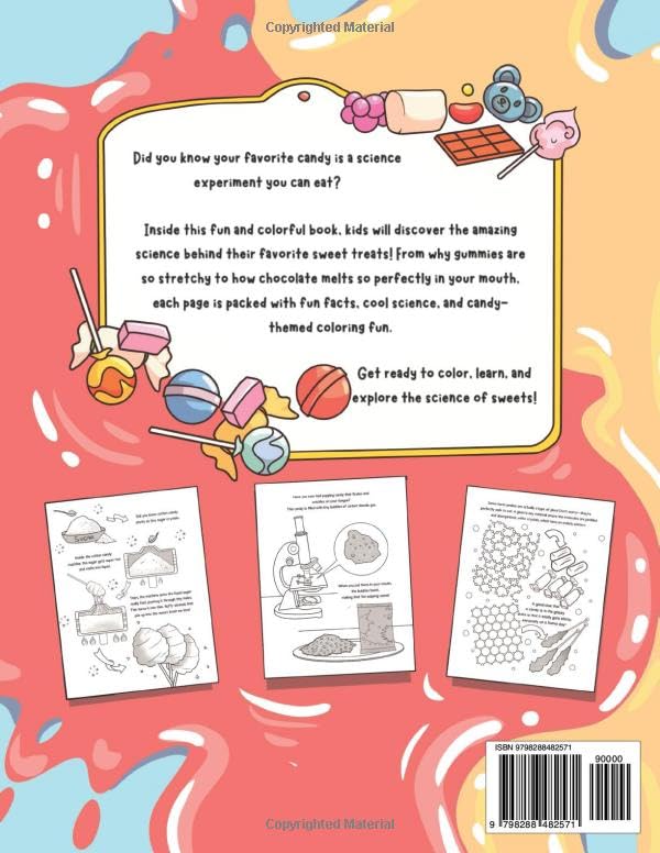 Candy Science Cute and Creative Coloring for Kids Ages 8-12: Fun and Educational Candy-Themed Color Pages Filled with Unique Facts image 3
