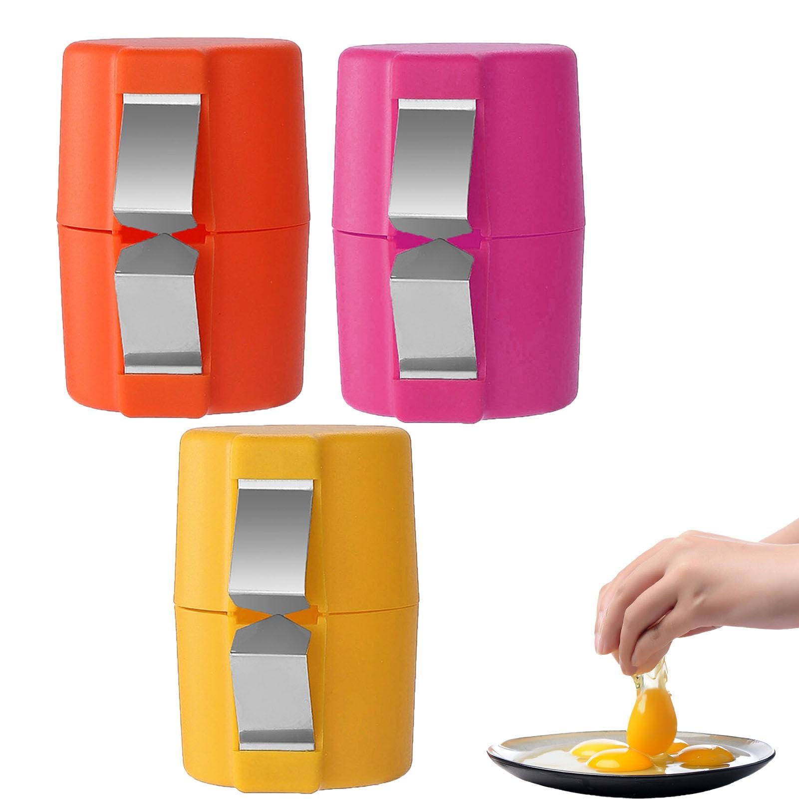 3 Pack Egg Cracker Tool | Portable Egg Separator Tool | Handheld Egg Opener Tool Easy to Clean | Convenient Egg Shell Opener Baking Tools for Home and Restaurant