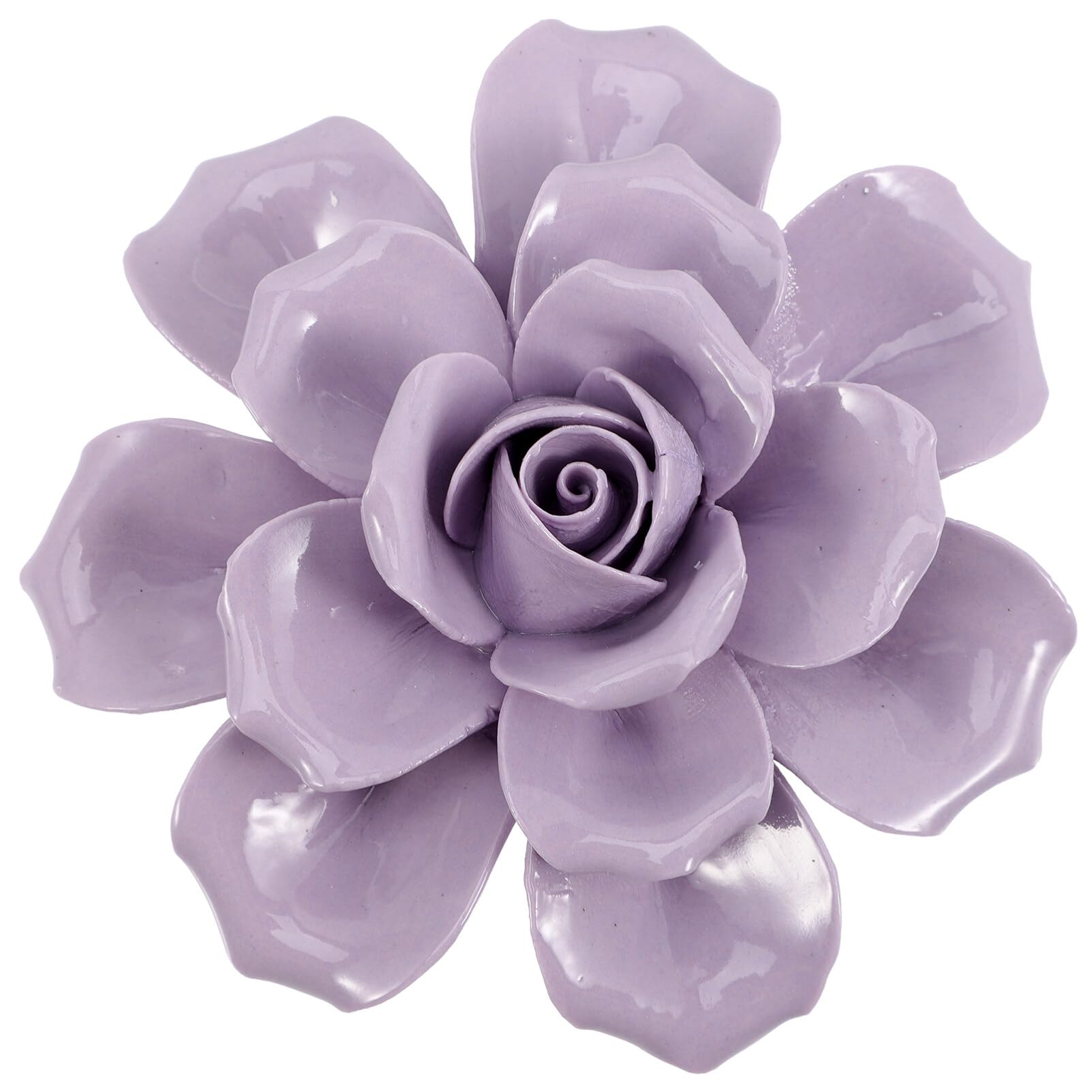 Ciieeo Ceramic Rose Wall Decor Flower Wall Hanging 3D Rose Ornament Artificial Flower Wall Background Mural Hanging Flower Decoration Purple