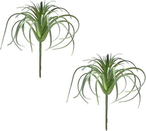 Miniatura 2 de 2 plantas de aire artificiales flocadas de Tillandsia - Bromelias artificiales para interiores y exteriores, jardín y decoración del hogar,