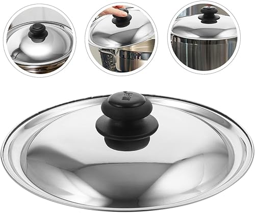 Miniatura 4 de Tapa de olla de acero inoxidable, estufa de cocina portátil, tapa de sartén universal, wok, cubierta de olla de cocina de acero inoxidable, tapa de