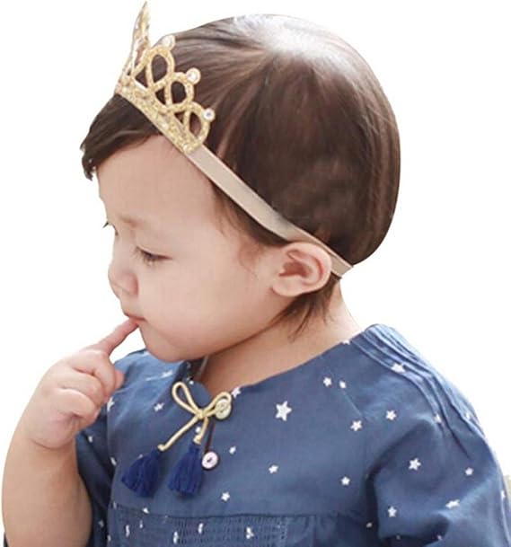 Amazon Co Jp 桜の顔 ティアラ風 ベビーヘアバンド 誕生日 お食い初め 星 ベビー用 クラウン 王冠 ゴールド ベビー マタニティ