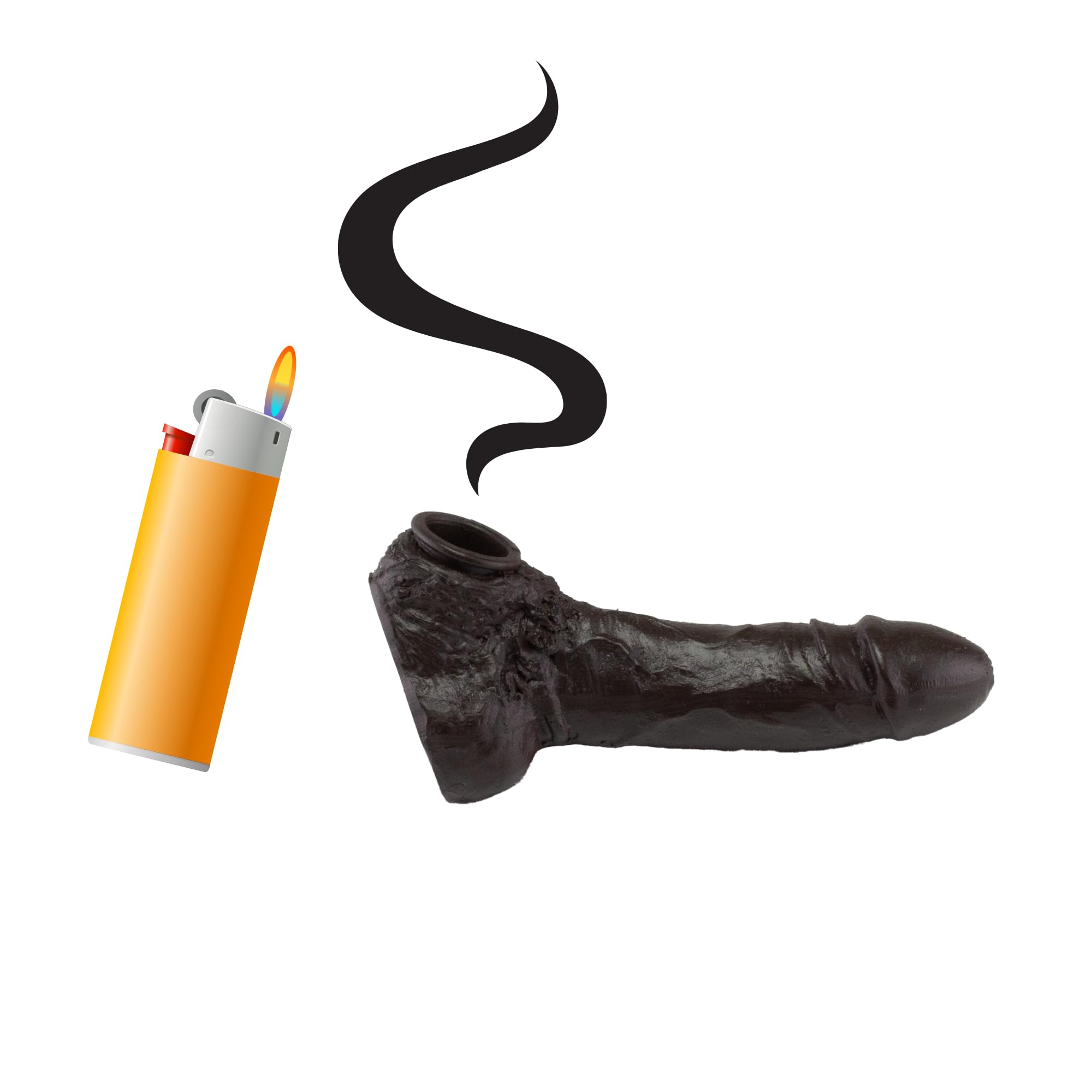 Penis-Shaped Resin Smoking Pipe, Your Funny Mini Tobacco Pipe Approx. 12 X  4 X 5
