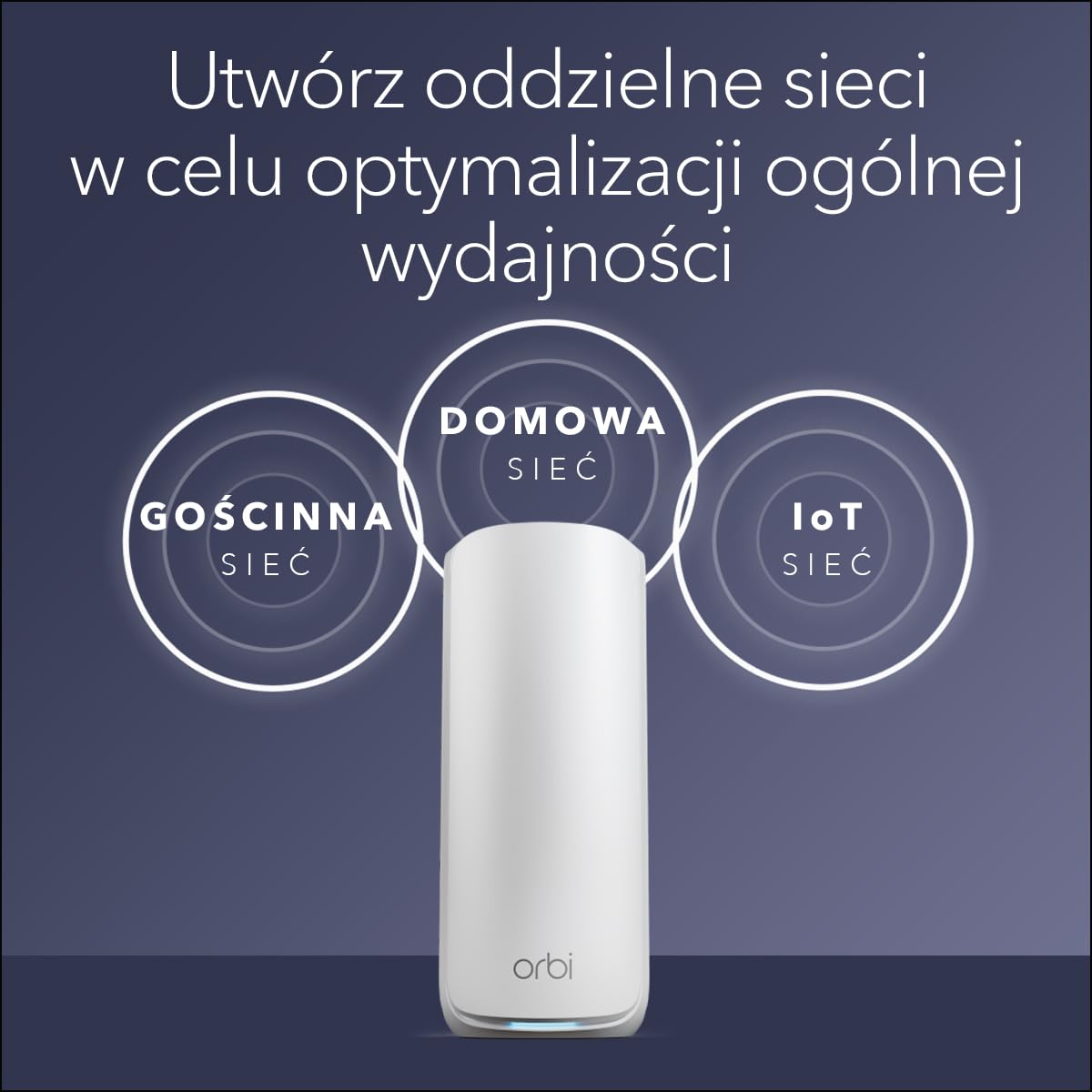 NETGEAR Orbi 870 Trójpasmowy system WiFi 7 Mesh (RBE873) – router + 2 wzmacniacze sygnału satelitarnego, funkcje bezpieczeństwa, do 21 Gb/s, pokrywa do 600 m2, 150 urządzeń, port 10 Gb/s, BE21000