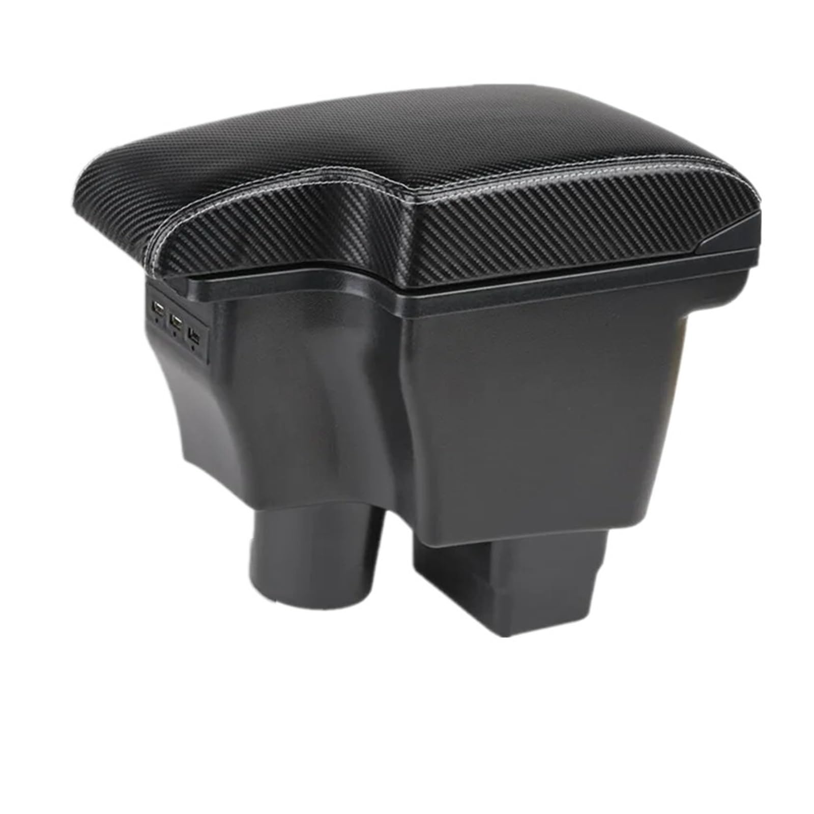Ggwqoops Car Armrests For Mazda For CX-3 2 2009-2022 Car Armrest Storage Box Accessories Charging USB Armrest Box(2C carbon fiber 3usb)